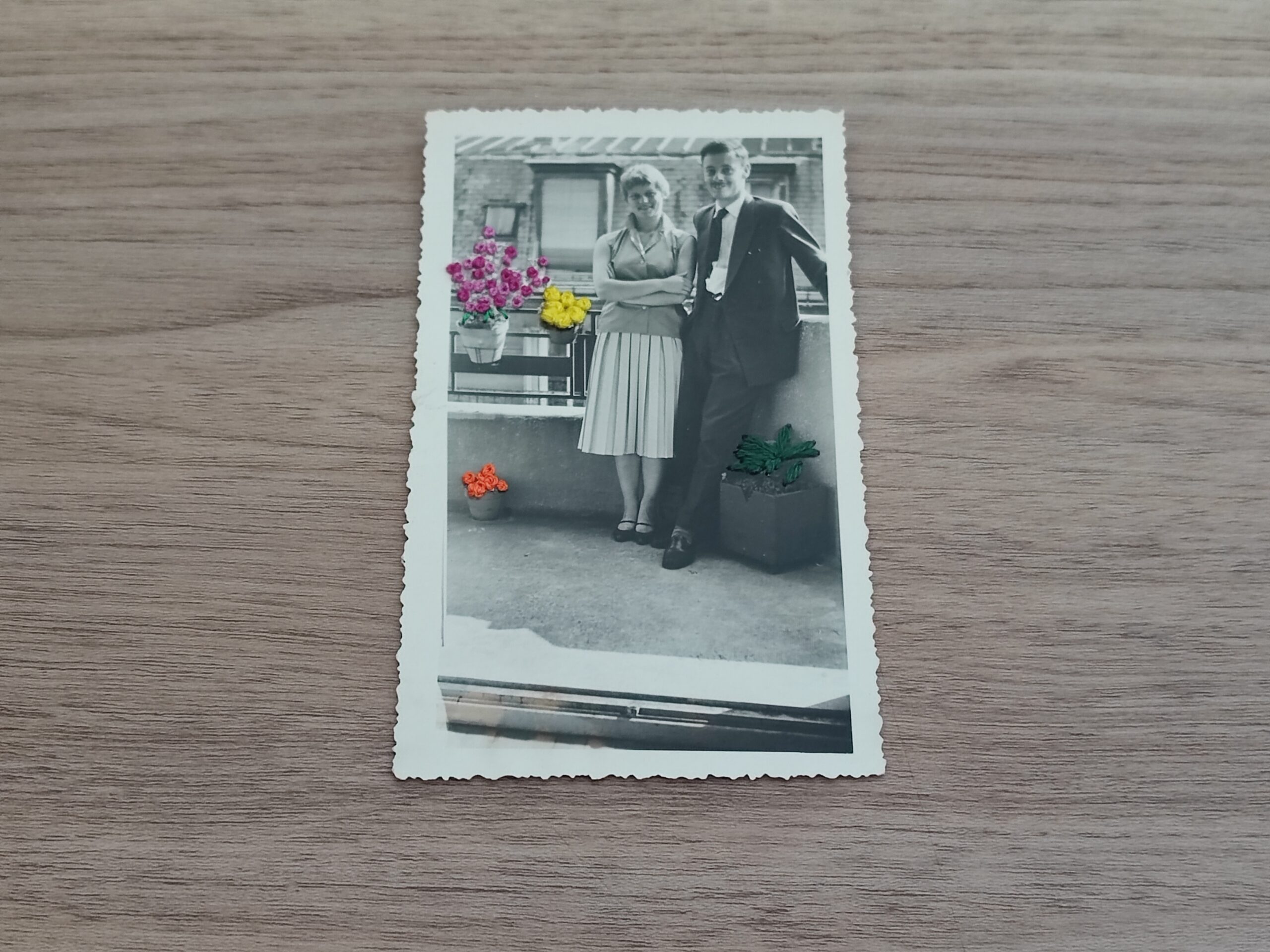 Broderie sur photographie "Balcon"