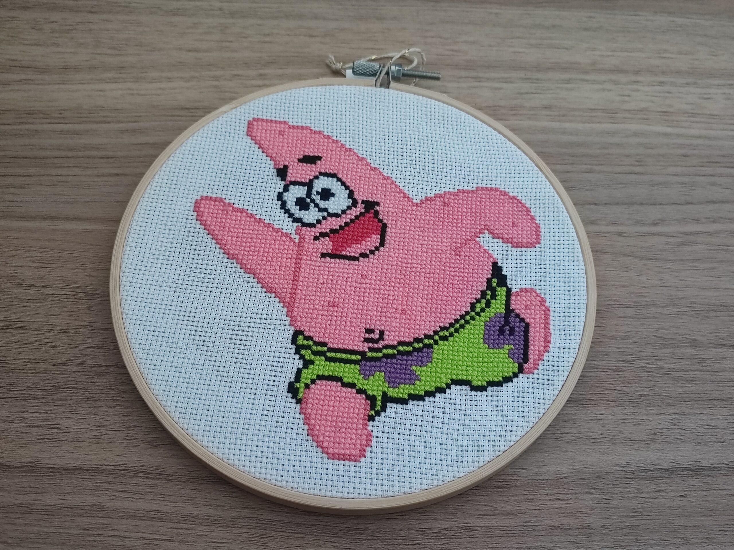 Broderie "Patrick" Bob l'éponge point de croix