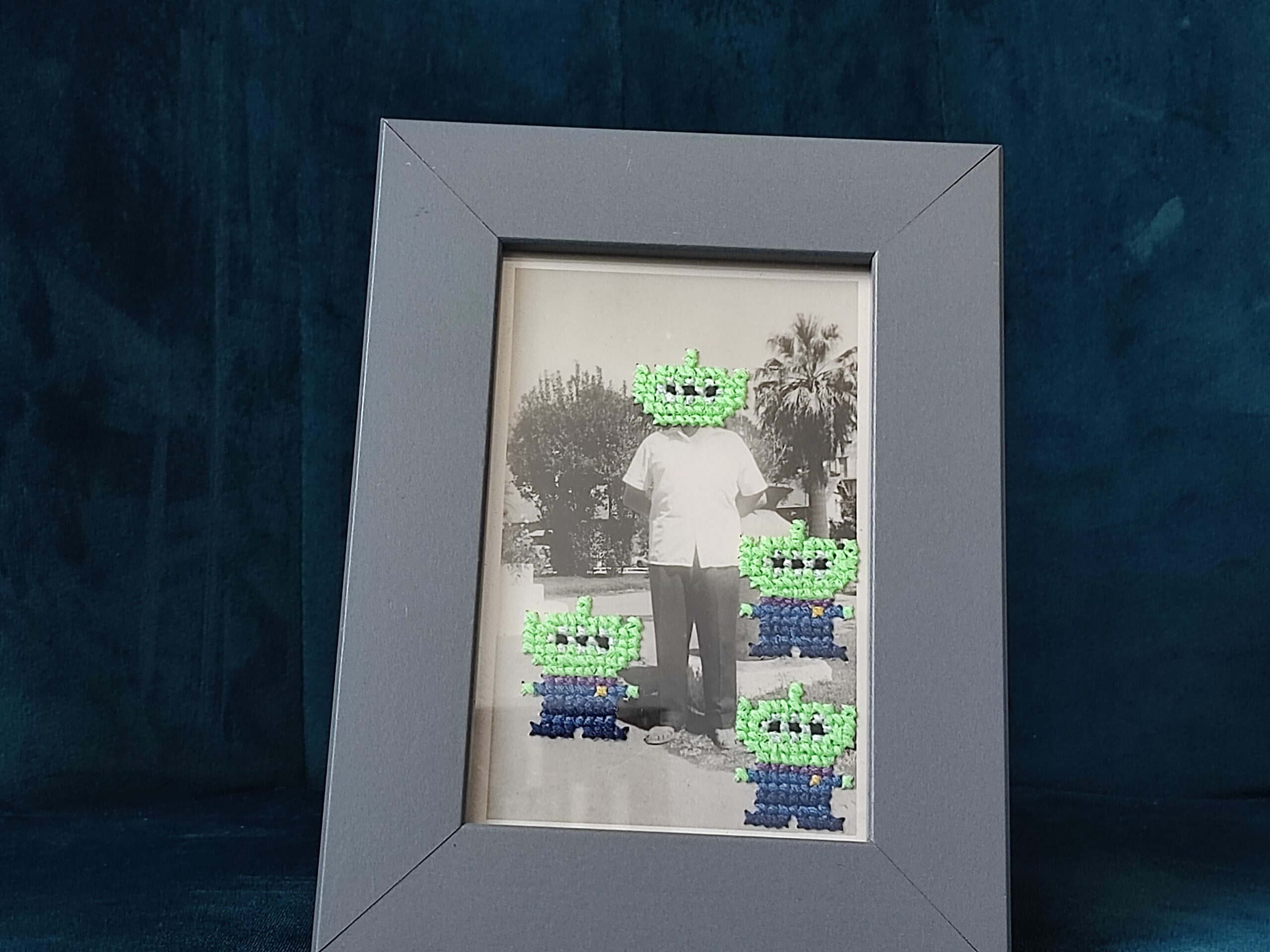 Broderie sur photo "Photo de famille"