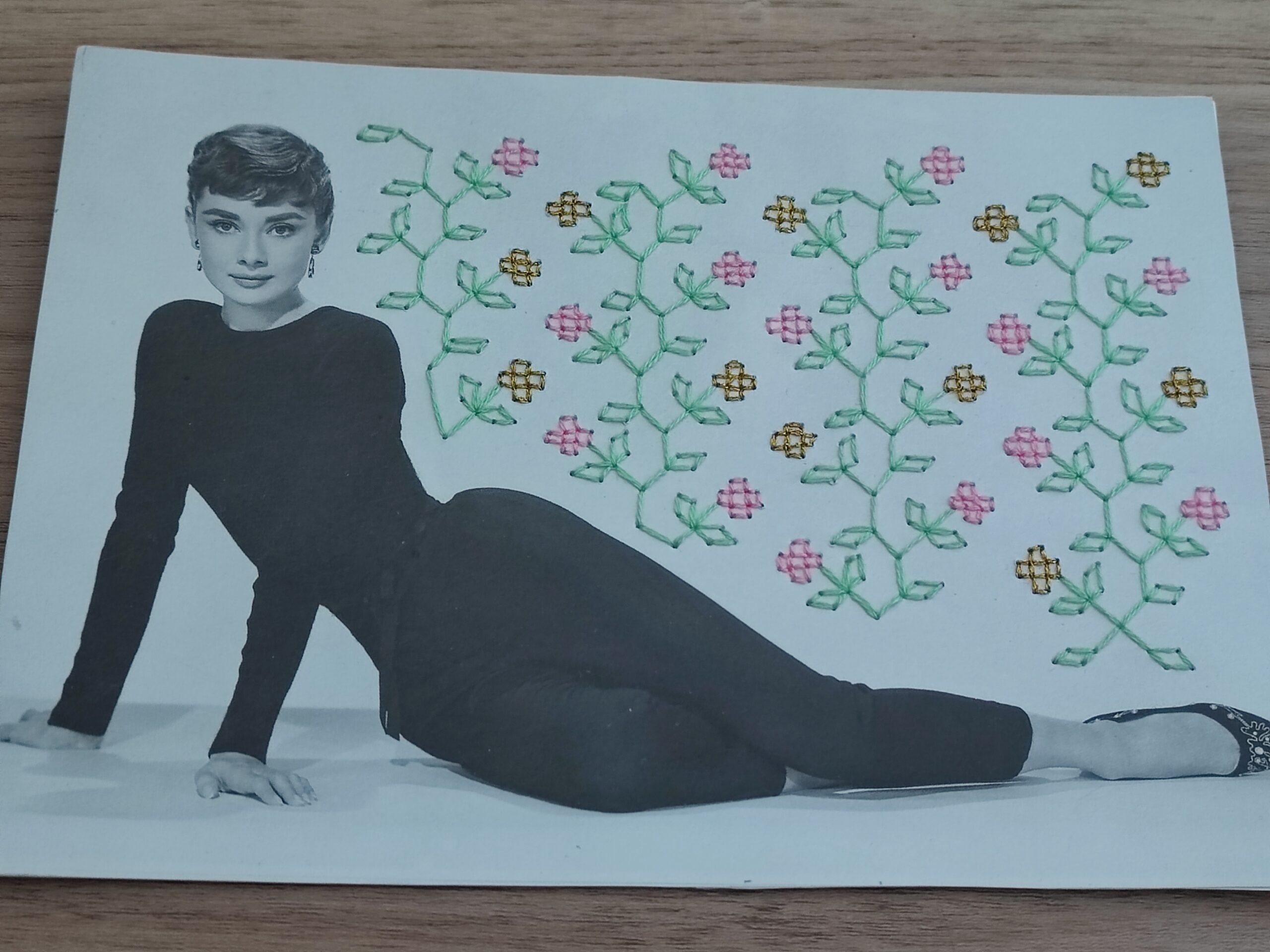Broderie Blackwork "Aurdrey Hepburn"